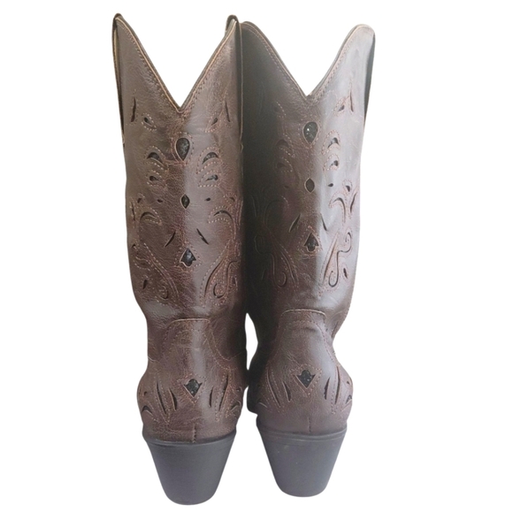 Roper Chloe Women's Cowboy Boots Brown Cut-Out Western Boots Size 9.5 - Picture 6 of 12